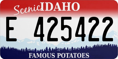 ID license plate E425422
