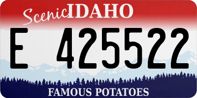 ID license plate E425522