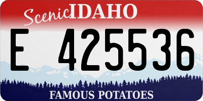 ID license plate E425536
