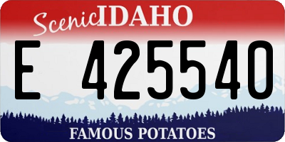 ID license plate E425540