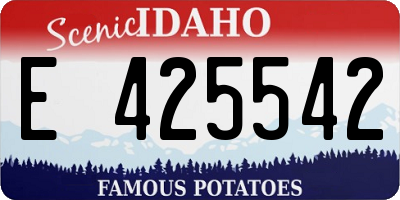 ID license plate E425542