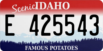 ID license plate E425543