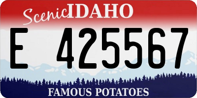 ID license plate E425567