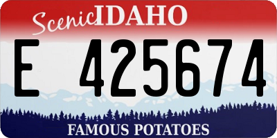 ID license plate E425674