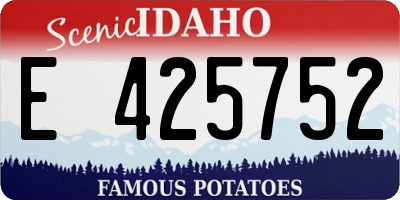 ID license plate E425752