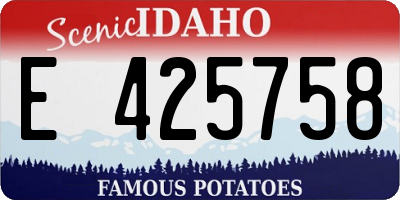 ID license plate E425758