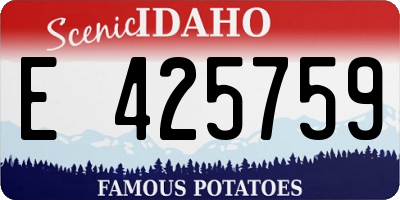 ID license plate E425759