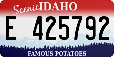 ID license plate E425792