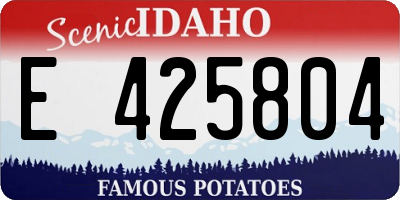 ID license plate E425804