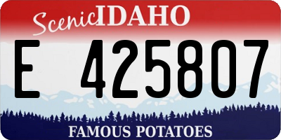 ID license plate E425807