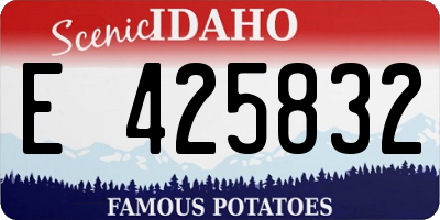 ID license plate E425832
