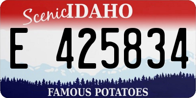 ID license plate E425834