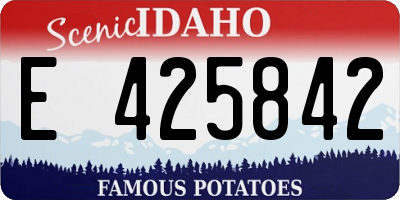 ID license plate E425842