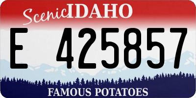 ID license plate E425857