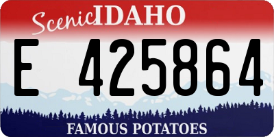 ID license plate E425864