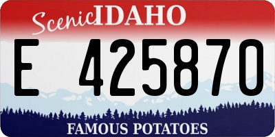 ID license plate E425870