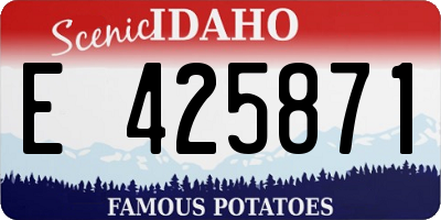 ID license plate E425871