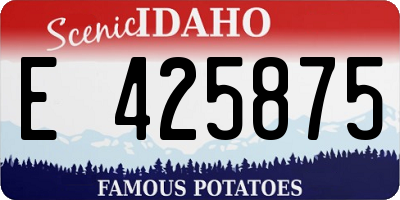 ID license plate E425875