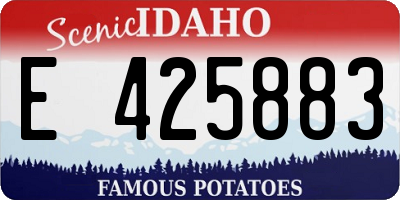 ID license plate E425883