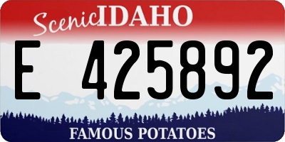 ID license plate E425892