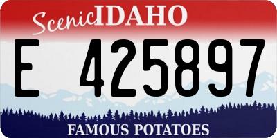 ID license plate E425897