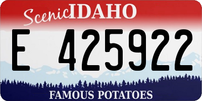 ID license plate E425922