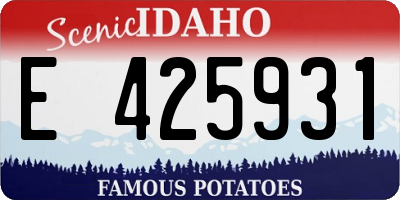 ID license plate E425931