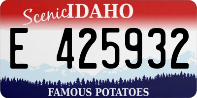 ID license plate E425932