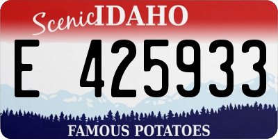 ID license plate E425933