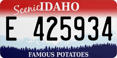 ID license plate E425934