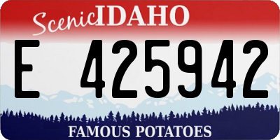 ID license plate E425942