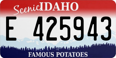 ID license plate E425943