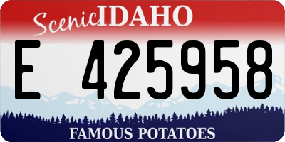 ID license plate E425958