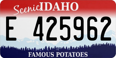 ID license plate E425962
