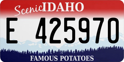 ID license plate E425970
