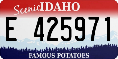ID license plate E425971