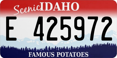 ID license plate E425972