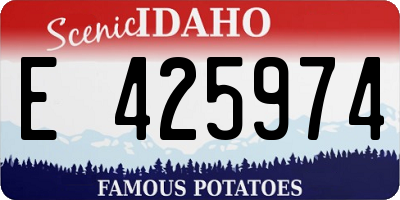 ID license plate E425974