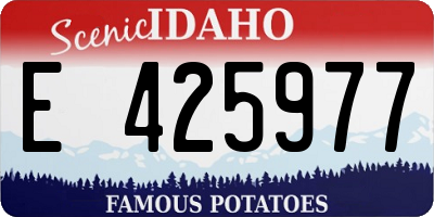 ID license plate E425977