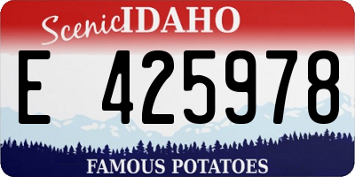ID license plate E425978