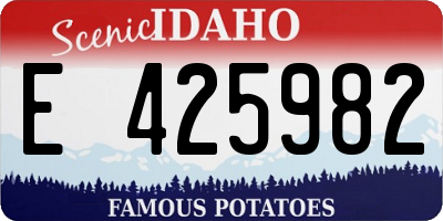 ID license plate E425982