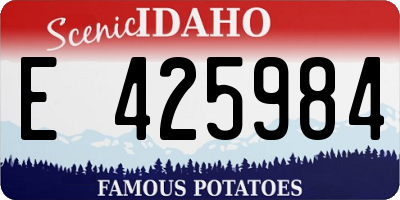 ID license plate E425984