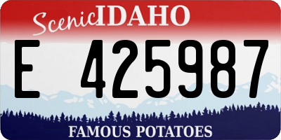 ID license plate E425987