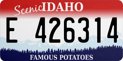 ID license plate E426314