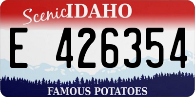 ID license plate E426354