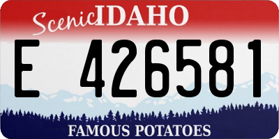 ID license plate E426581