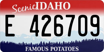 ID license plate E426709