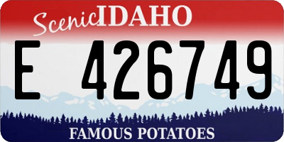 ID license plate E426749