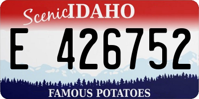 ID license plate E426752