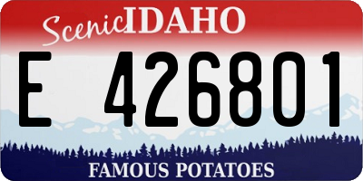 ID license plate E426801